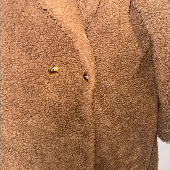 Eilly Bazar Double Button Teddy Midi Coat-Brown-Medium - Picture 9 of 9